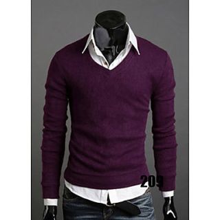 MSUIT Rabbit Wool Cloth With Soft Nap Multicolor V Neck Render Knitwear Z9192