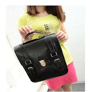 Womens Fashion PU Leather Solid Color Backpack