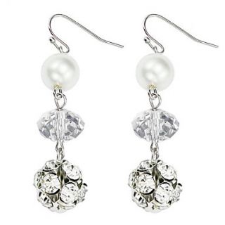 Ginasy Glass Bead Pearl Drill Earring