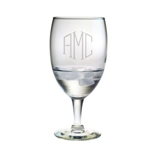 4 pc. Monogrammed Footed Goblet Set