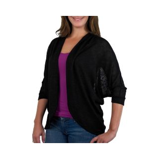 By & By Open Cardigan, Black, Womens