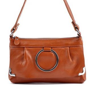 Womens Cowhide Genuine Leather Messenger Handbag