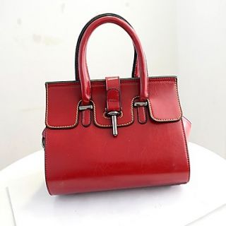 Daidai Womens Vintage Casual Solid Color Red Tote