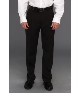 Perry Ellis Portfolio Classic Fit Double Pleat Micro Melange Pant Mens Dress Pants (Black)