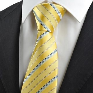Tie Tulip Yellow Golden Blue Dotted Striped Mens Tie Wedding Party Prom Gift