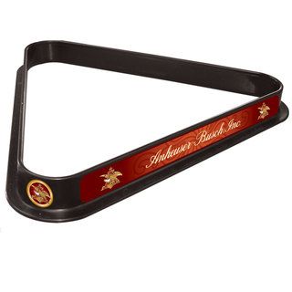 Anheuser Busch A and Eagle Billiard Ball Triangle Rack (Black, red, goldDimensions 11.25 inches wide x 12.375 inches high x 1.25 inches deepWeight .75 pounds )