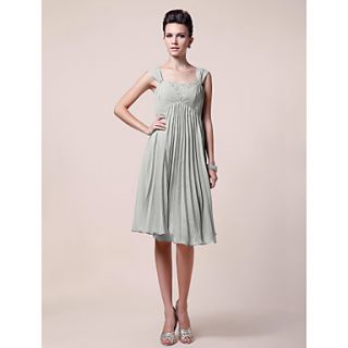 A line Straps Knee length Chiffon Mother of the Bride Dress