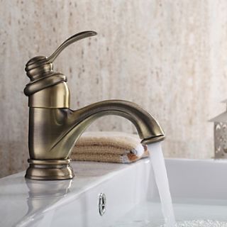 Antique Inspired Brass Bathroom Sink Faucet   Polished Brass Finish