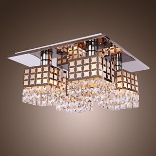 Stainless Crystal Ceiling Light Gein Pattern with 4 Lights