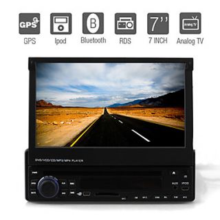 7 inch 1 Din TFT Screen In Dash Car DVD Player With Bluetooth,Navigation Ready GPS,iPod Input,RDS,TV