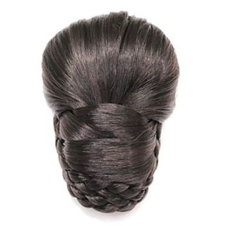 Black Synthetic Braided Bun Hairpiece