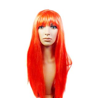 Capless Long High Quality Synthetic Beautiful Red Costume Party Wig