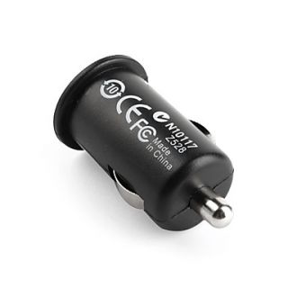 1000mA Mini USB Car Charging Adapter for iPhone 4 Black (5V 1A)