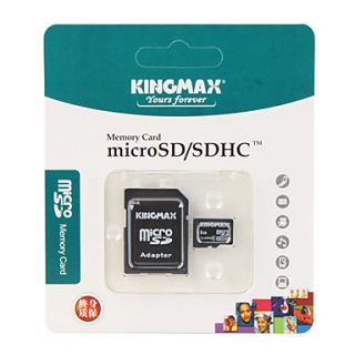 8GB KingMax Micro SD/TF SDHC Memory Card and MicroSD Adapter (Class 4)