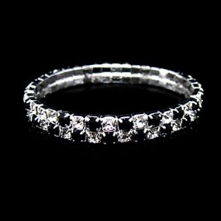 Two Layers Black And Clear Ladies Rhinestone Wedding Tennis In Silver Alloy