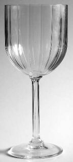 Unknown Crystal Unk3782 Water Goblet   Vertical Raised Lines,Multisided Stem
