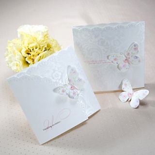 Spring Butterfly Tri fold Wedding Invitation (Set of 50)