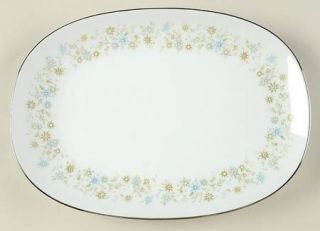 Noritake Clarinda 11 Oval Serving Platter, Fine China Dinnerware   Pink, Blue F