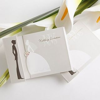 Simple Design Bride And Groom Wedding Invitation (Set of 50)