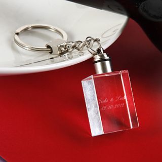 Personalized Rectangle Crystal Keychain