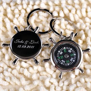 Personalized Key Ring   Compass (set of 6)