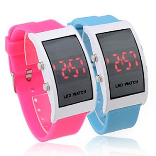 Pair of Silicone Band Red LED Wrist Watch   Blue Red