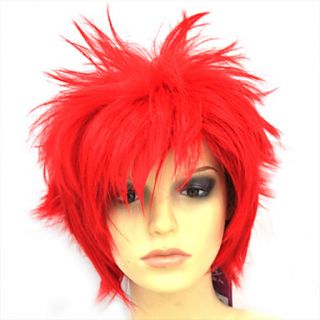 Capless Short Hign temperature Resistance Red Costume Party Wig