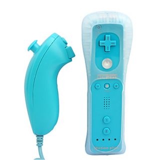 2 in 1 MotionPlus Remote Controller and Nunchuk Case for Wii/Wii U (Blue)
