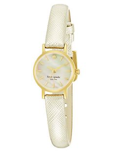 Kate Spade New York Mother of Pearl Dial Gold Strap Watch   Gold