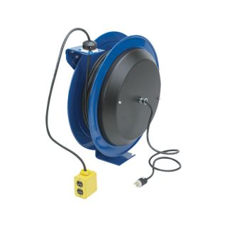 Coxreels PC Series Power Cord Reel with Quad Receptacle   100 Ft., Model PC24 
