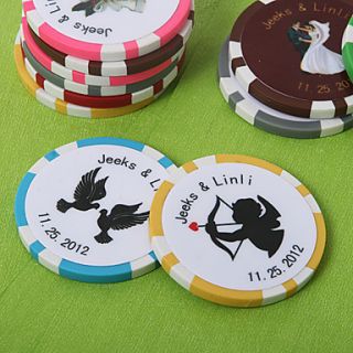 Personalized Vegas Themed Poker Chip Wedding Favor (Set of 50)