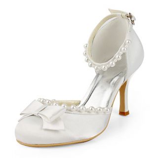 Satin Stiletto Heel Closed Toe / Pumps With Bow Wedding Shoes (More Colors Available)