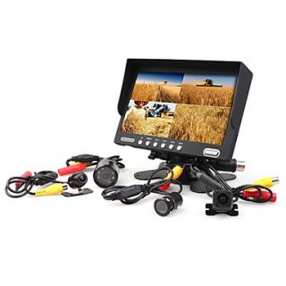 7 Inch Car Frontal/Rearview Monitor with 4 Cameras