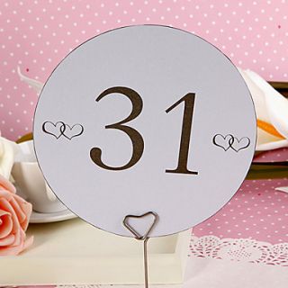 Round Table Number Card   Double Hearts (set of 10)