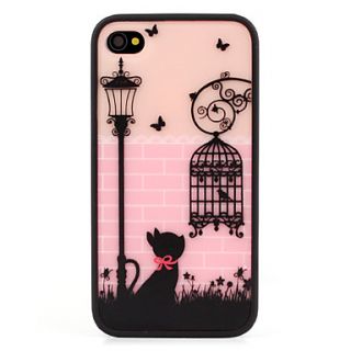 Protective Polycarbonate Bumper and Back Cover for iPhone 4 and 4S (Black Cat)