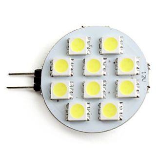 G4 2W 10x5050SMD 80LM 5500K Natural White Light LED Spot Bulb (12V)