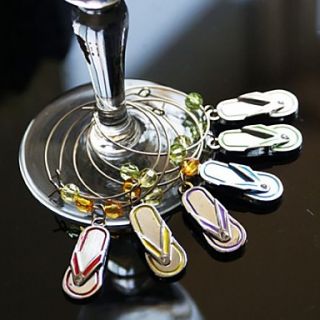 Flip Flop Wine Glass Charms (Set of 6)