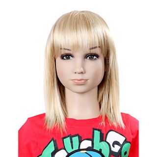 Top Grade Synthetic Sweat Straight Blonde Childrens Wig