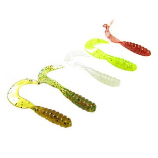 Soft Bait Worm 64MM 2G Silicon Fishing Lure Packs (10 pcs/Color Assorted)