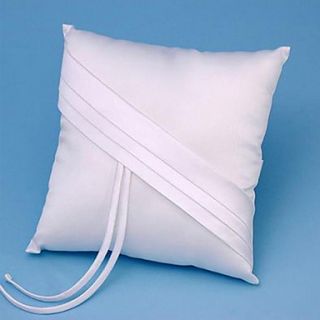 Sash Ring Pillow In Satin With Ribbons