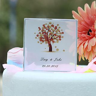 Personalized Autumn Tree Print Wedding Cake Topper