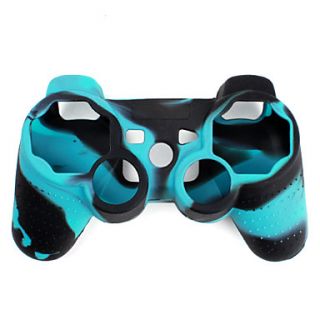 Protective Dual Color Silicone Case for PS3 Controller (Blue and Black)