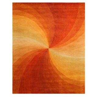 Eorc Hand tufted Wool Red Swirl Rug (4 X 6)