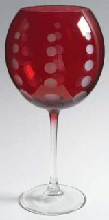 Mikasa Cheers Ruby Balloon Wine   Red Bowl, Mutimotif Etchings
