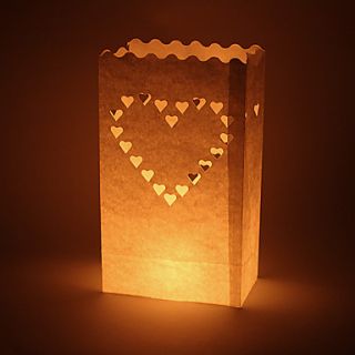 Heart Shaped Cut out Paper Luminary (Set of 4)