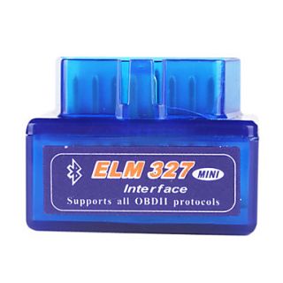 Super Mini ELM327 Bluetooth OBD2 V1.5 Car Diagnostic Interface Tool   Blue