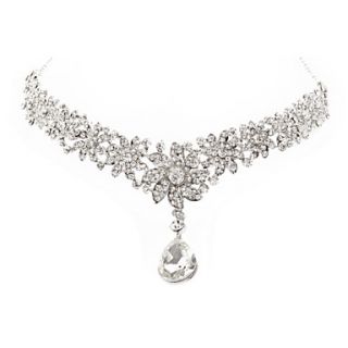 Gorgeous Alloy With Rhinestone Flower Design Diamond Pendant Forehead Jewelry