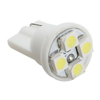 T10 3528 SMD 4 LED White Light Bulb for Car (DC 12V, Set of 4 pcs)