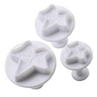 Maple Pattern Cake and Cookies Cutter Mold with Plunger (3 Pieces)