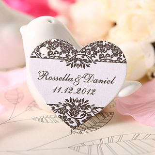 Personalized Heart Shaped Favor Tag   Garden (Set of 60)